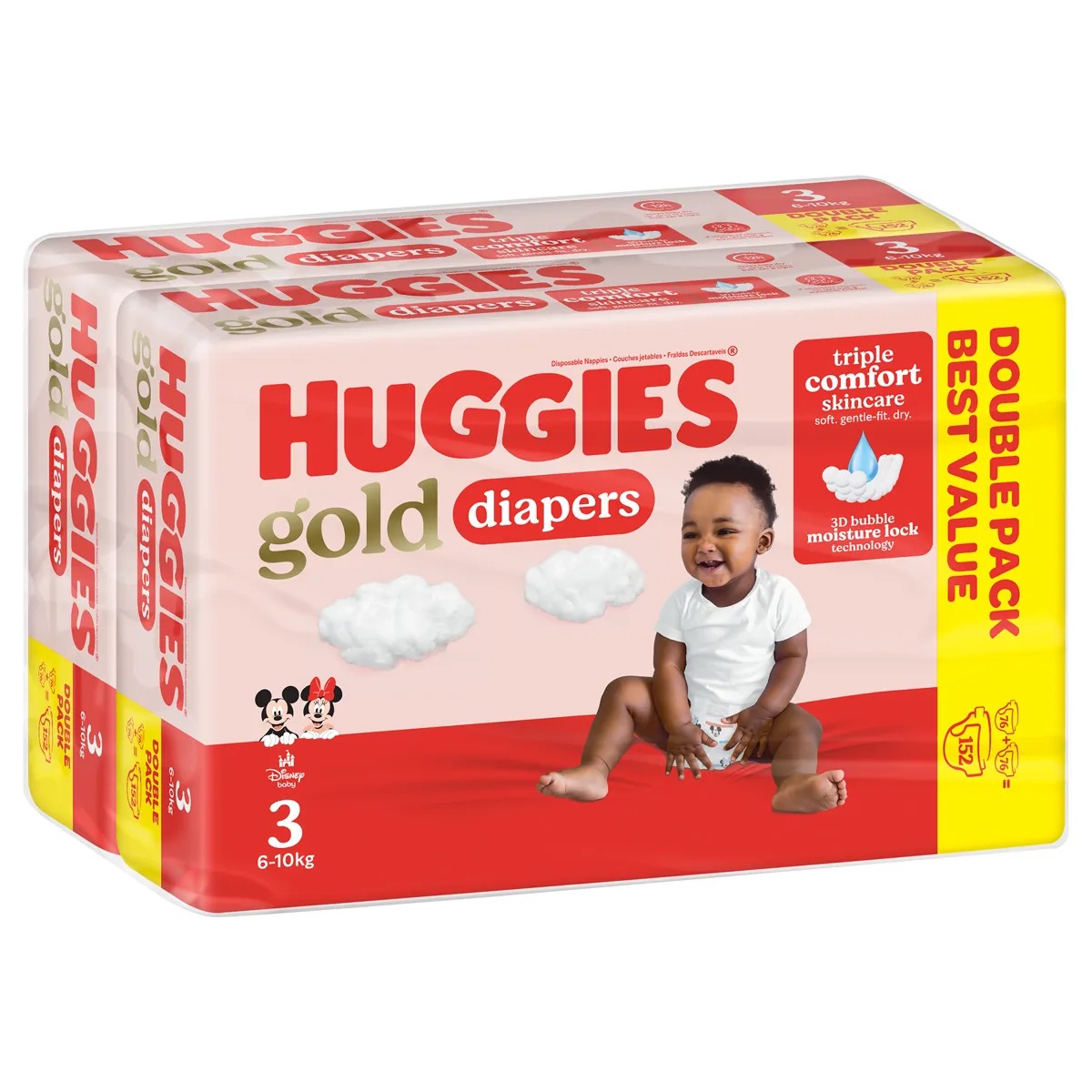 Huggies Gold Gigabag Size 3 2x76s